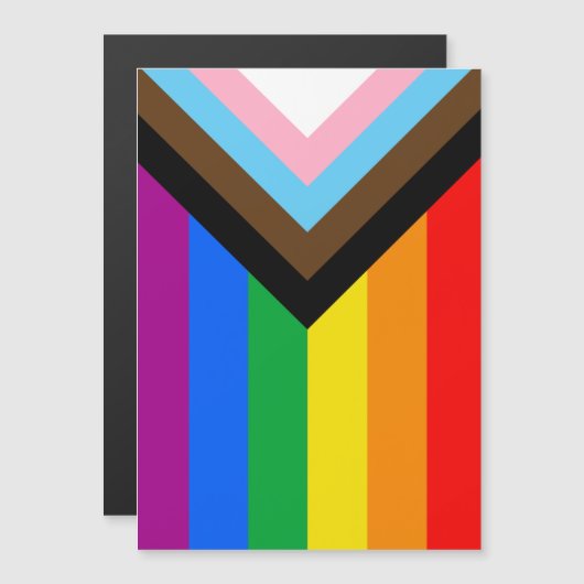 LGBTQ+ Progress Pride-vlag Magnetische Uitnodiging (Voorkant / Achterkant)