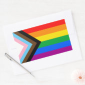 LGBTQ+ Progress Pride Vlag Rechthoekige Sticker (Envelop)