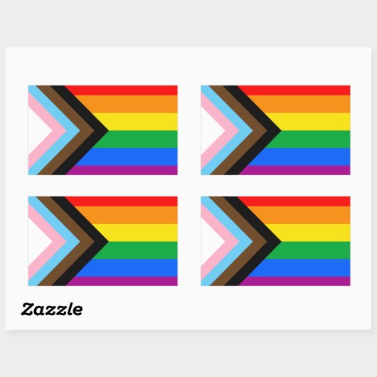LGBTQ+ Progress Pride Vlag Rechthoekige Sticker (Vel)