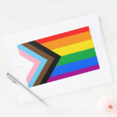 LGBTQ+ Progress Pride Vlag Rechthoekige Sticker (Envelop)