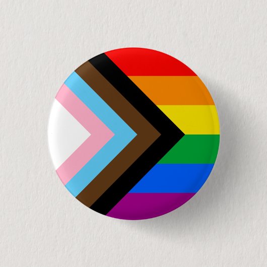 LGBTQ+ Progress Pride-vlag Ronde Button 3,2 Cm (Voorkant)