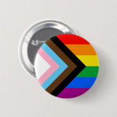 LGBTQ+ Progress Pride-vlag Ronde Button 5,7 Cm (Voorkant /achterkant)