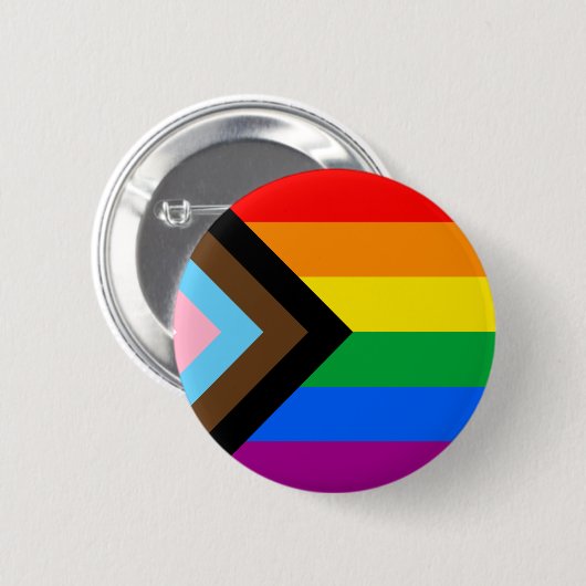 LGBTQ+ Progress Pride-vlag Ronde Button 5,7 Cm (Voorkant /achterkant)