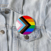 LGBTQ+ Progress Pride-vlag Ronde Button 7,6 Cm (In situ)