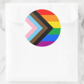 LGBTQ+ Progress Pride-vlag Ronde Sticker (Tas)