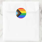 LGBTQ+ Progress Pride-vlag Ronde Sticker (Tas)