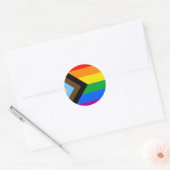 LGBTQ+ Progress Pride-vlag Ronde Sticker (Envelop)