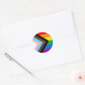 LGBTQ+ Progress Pride-vlag Ronde Sticker (Envelop)