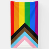 LGBTQ+ Progress Pride Vlag Spandoek (Verticaal)