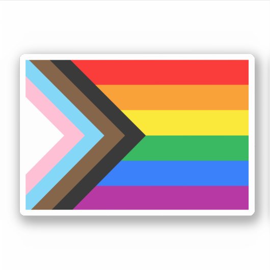 LGBTQ+ Progress Pride-vlag Sticker (Voorkant)