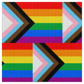 LGBTQ+ Progress Pride-vlag Stof (Close Up)