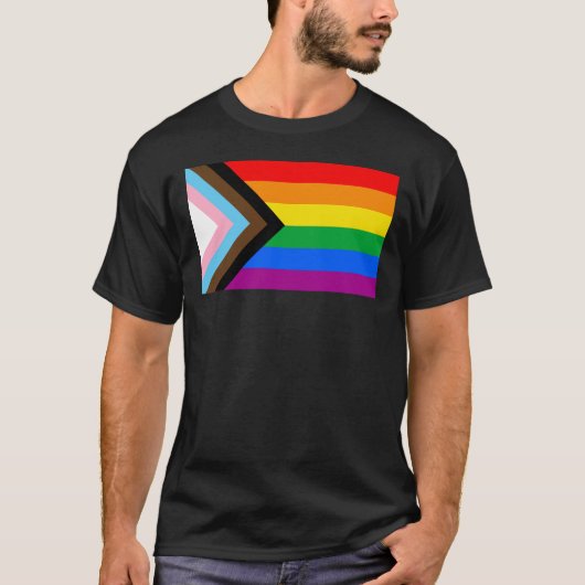 LGBTQ+ Progress Pride Vlag T-shirt (Voorkant)