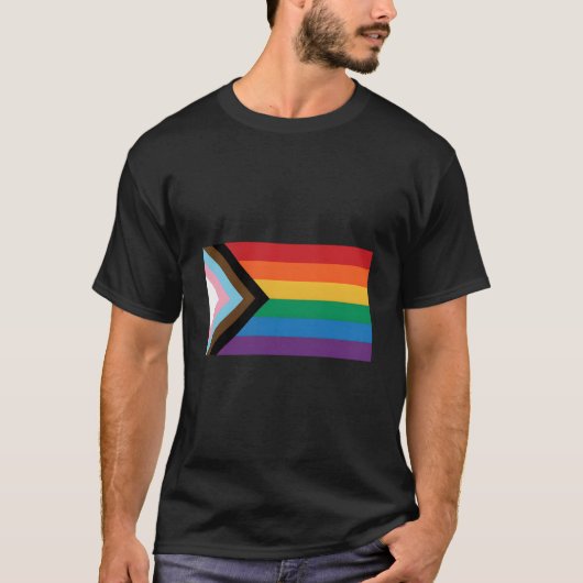 Lgbtq Progress Pride-vlag T-shirt (Voorkant)