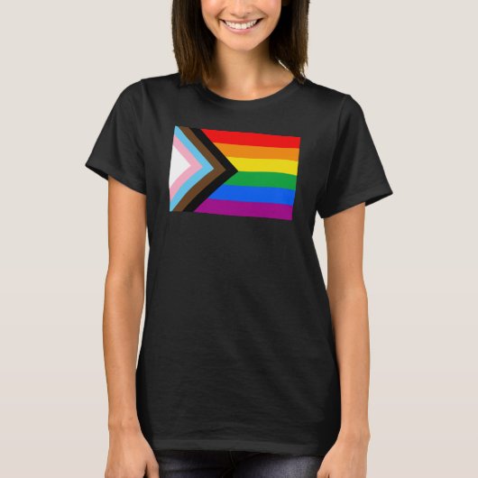 LGBTQ+ Progress Pride Vlag T-shirt (Voorkant)