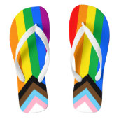 LGBTQ+ Progress Pride Vlag Teenslippers (Voetbed)