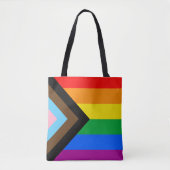LGBTQ+ Progress Pride Vlag Tote Bag (Voorkant)