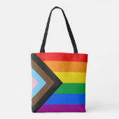LGBTQ+ Progress Pride Vlag Tote Bag (Achterkant)
