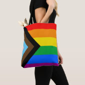 LGBTQ+ Progress Pride Vlag Tote Bag (Dichtbij)