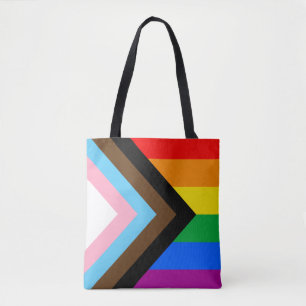 LGBTQ+ Progress Pride-vlag Tote Bag