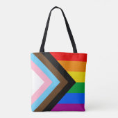 LGBTQ+ Progress Pride-vlag Tote Bag (Achterkant)