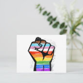 LGBTQ PROGRESS PRIDE VUIST BRIEFKAART (Staand voorkant)