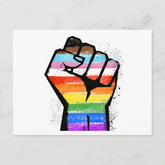 LGBTQ PROGRESS PRIDE VUIST BRIEFKAART (Voorkant)