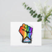 LGBTQ PROGRESS PRIDE VUIST BRIEFKAART (Staand voorkant)