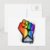 LGBTQ PROGRESS PRIDE VUIST BRIEFKAART (Voorkant / Achterkant)