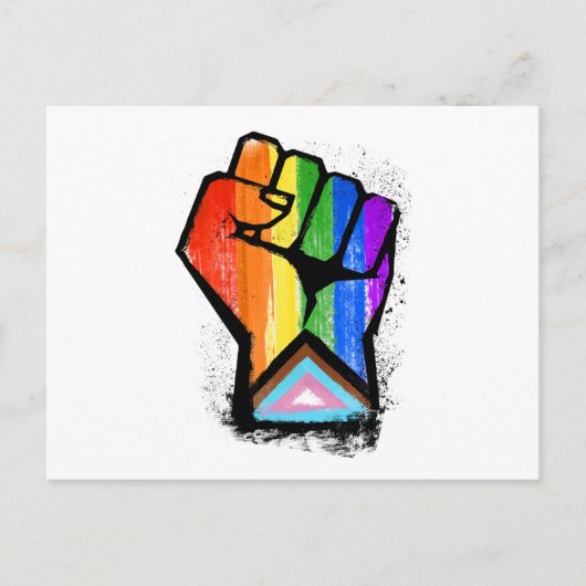 LGBTQ PROGRESS PRIDE VUIST BRIEFKAART (Voorkant)