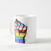 LGBTQ PROGRESS PRIDE VUIST KOFFIE MOK (Voorkant links)