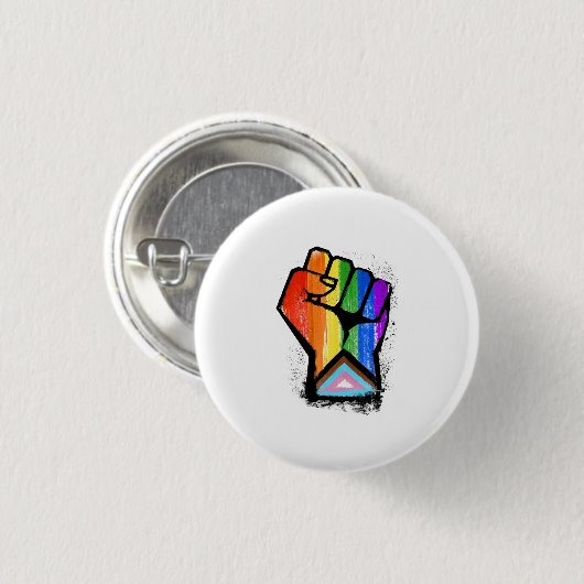 LGBTQ PROGRESS PRIDE VUIST RONDE BUTTON 3,2 CM (Voorkant /achterkant)