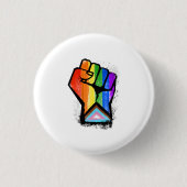 LGBTQ PROGRESS PRIDE VUIST RONDE BUTTON 3,2 CM (Voorkant)