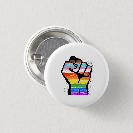 LGBTQ PROGRESS PRIDE VUIST RONDE BUTTON 3,2 CM (Voorkant /achterkant)