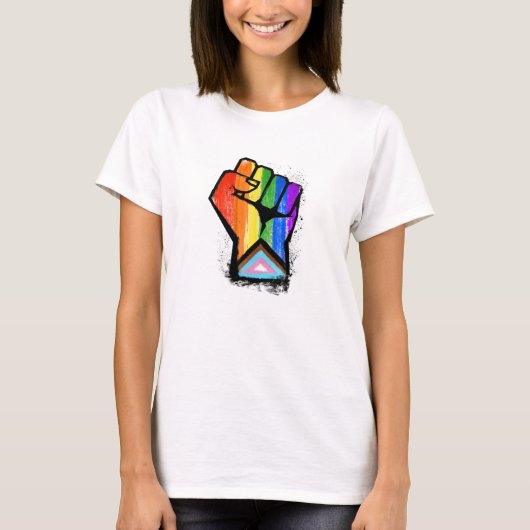 LGBTQ PROGRESS PRIDE VUIST T-SHIRT (Voorkant)