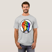 LGBTQ PROGRESS PRIDE VUIST WEERSTAND T-SHIRT (Voorkant volledig)