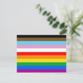 LGBTQ+ Progressie Vlag Strepen Briefkaart (Staand voorkant)