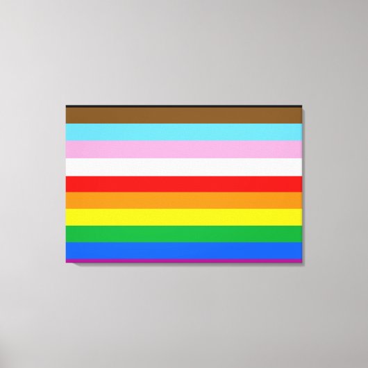 LGBTQ+ Progressie Vlag Strepen Canvas Afdruk (Voorkant)