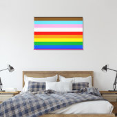LGBTQ+ Progressie Vlag Strepen Canvas Afdruk (Insitu (Slaapkamer))