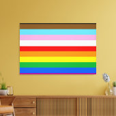LGBTQ+ Progressie Vlag Strepen Canvas Afdruk (Insitu (Woonkamer))