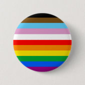 LGBTQ+ Progressie Vlag Strepen Ronde Button 5,7 Cm (Voorkant)
