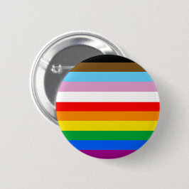 LGBTQ+ Progressie Vlag Strepen Ronde Button 5,7 Cm