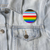 LGBTQ+ Progressie Vlag Strepen Ronde Button 5,7 Cm (In situ)