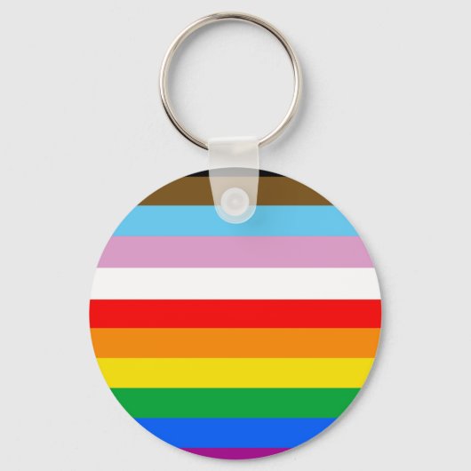 LGBTQ+ Progressie Vlag Strepen Sleutelhanger (Voorkant)