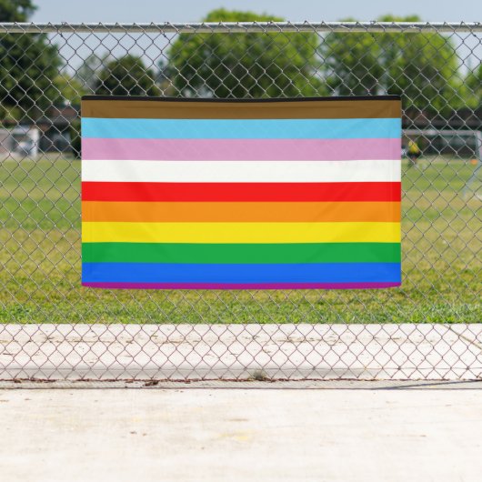LGBTQ+ Progressie Vlag Strepen Spandoek (Insitu)
