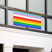 LGBTQ+ Progressie Vlag Strepen Spandoek (Buitenkant Gebouw)