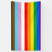 LGBTQ+ Progressie Vlag Strepen Spandoek (Verticaal)