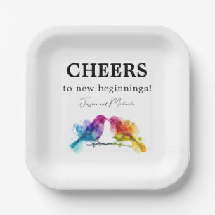 LGBTQ+ PROOST! Regenboog Lovebirds Papieren Bordje