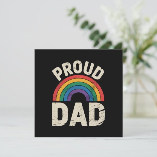 LGBTQ Proud Dad Gay Pride LGBT Ally Vaderdag Kaart (Staand voorkant)
