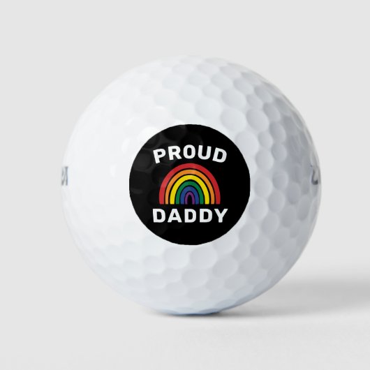 LGBTQ Proud Dad Gay Pride Rainbow Vaderdag Golfballen (Voorkant)