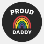 LGBTQ Proud Dad Gay Pride Rainbow Vaderdag Ronde Sticker (Voorkant)